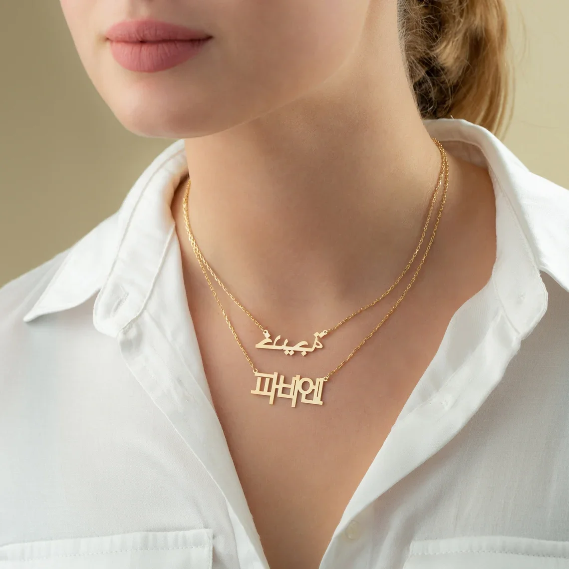 

Custom Any Font Name Necklace For Women Stainless Steel Arabic Korean Hebrew Russian Necklace Best Friend Birthday Gift Choker