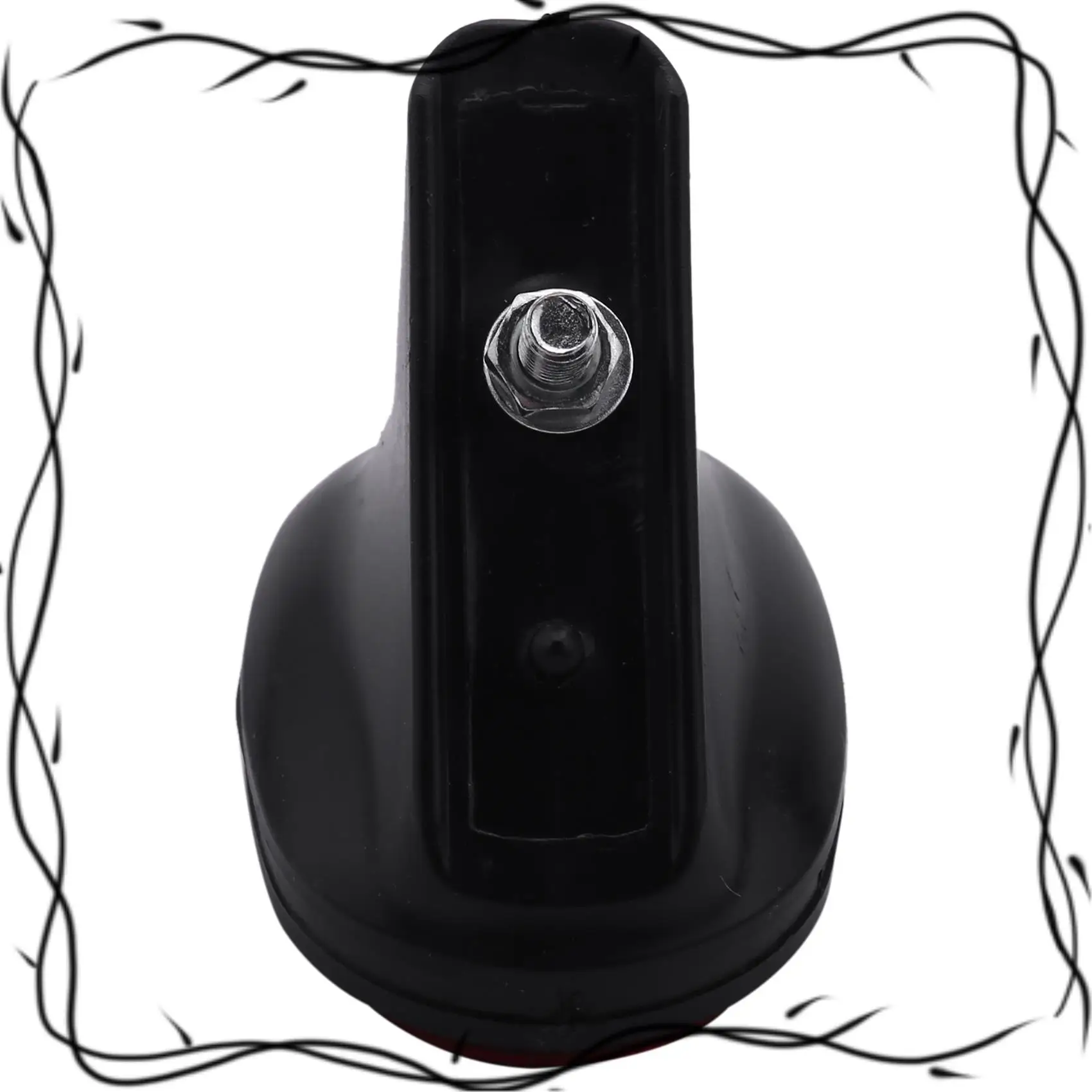 UI-1 Pcs 자전거 후면 테일 펜더 반사판 머드 가드 타원형 경고 레드 블랙