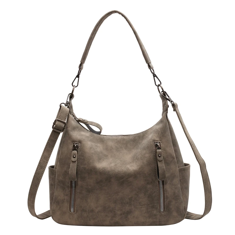 Luxury Designer Retro Matte PU Leather Crossbody Bag - Large Capacity Shoulder Handbag