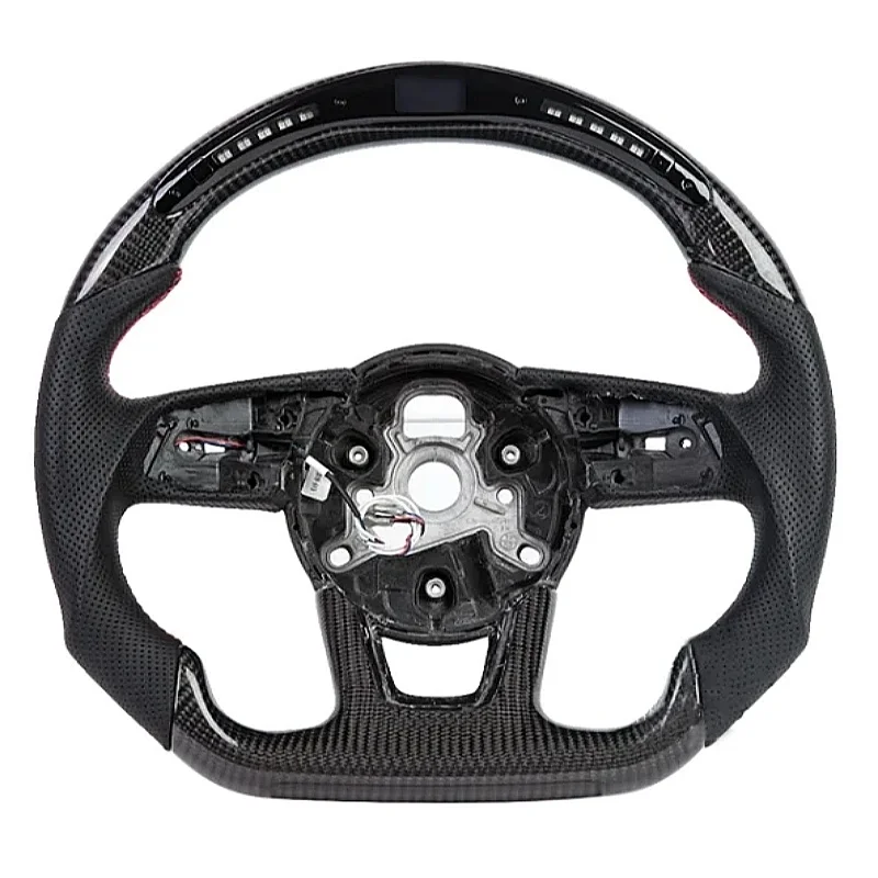

Carbon Fiber LED Steering Wheel For Audi A3 A4 A5 S3 S4 S5 RS3 RS4 RS5 2016+ Leather Steering Wheel Car Modification Accessories