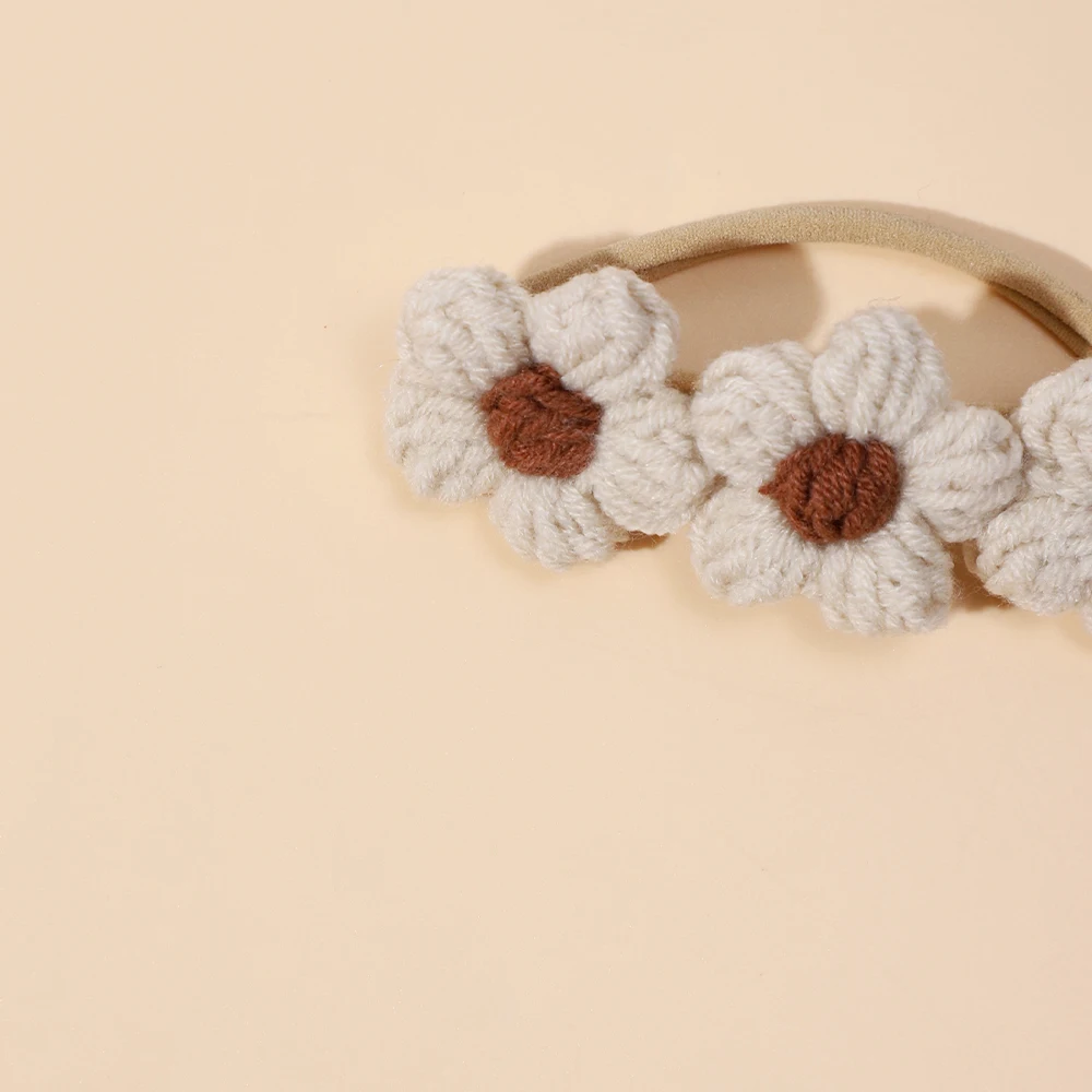 Children's Wool Flower Hair Bands for Baby Girls Cute Girls' Baby Headbands Headwear Hair Bands for Kids Hair Accessories Gifts 5