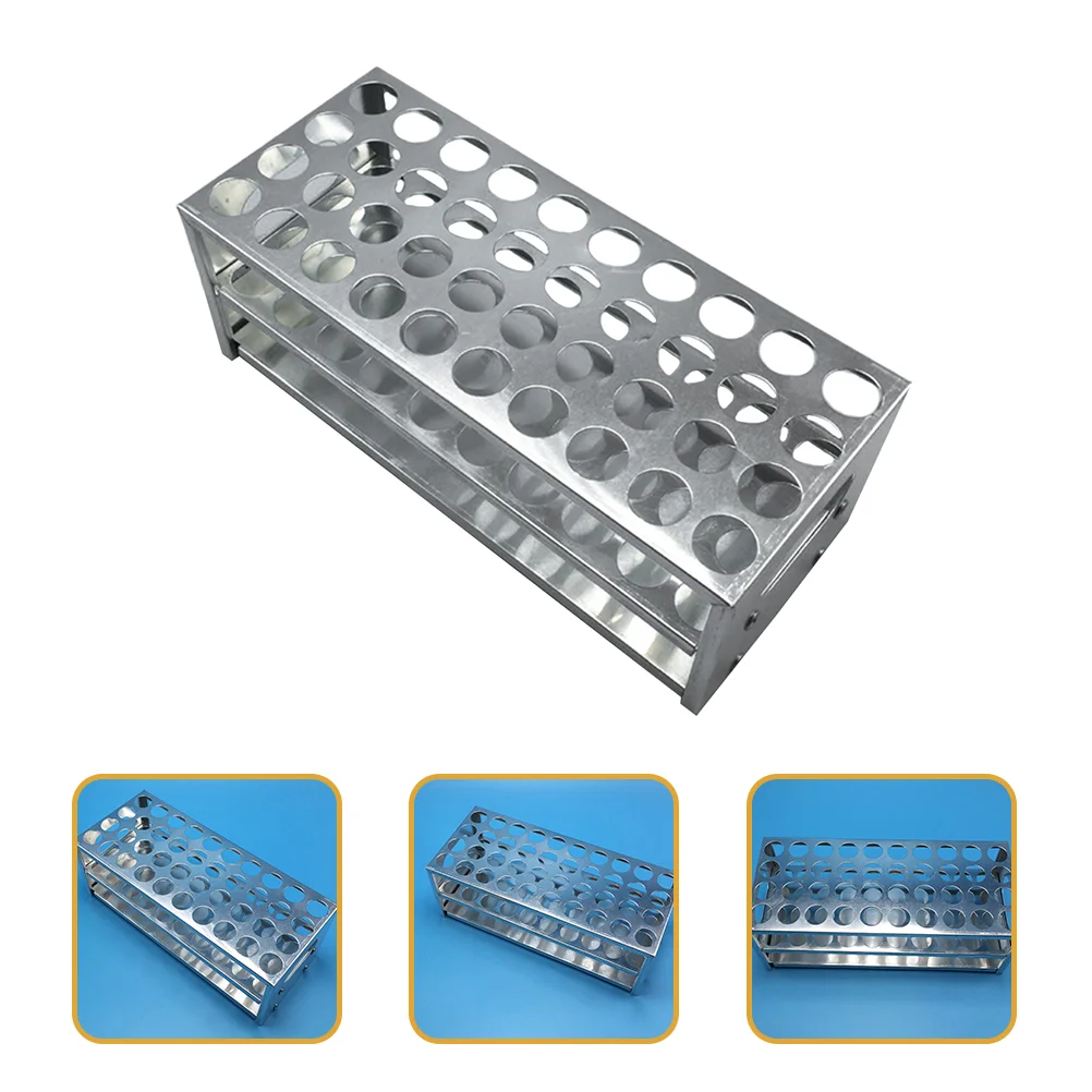 

Test Tube Rack Storage Holder Laboratory Stand 40-Hole Experiment Aluminum for Labs