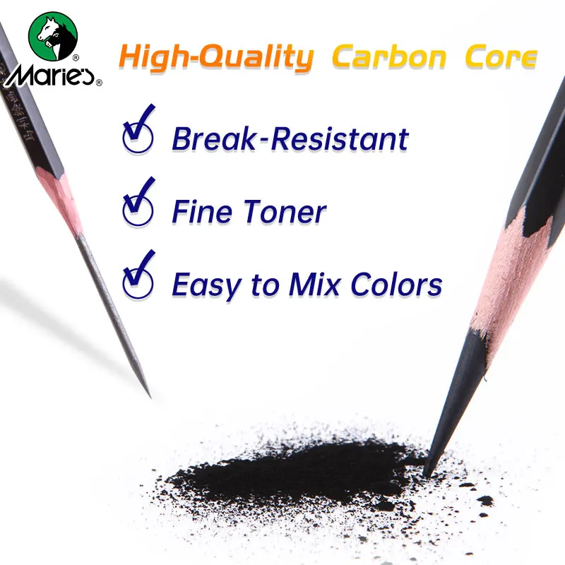 12pcs Marie's Professional Pencil Set for Draw Sketch Layering & Shading ,Art Graphite Supplies for Adults Beginners & Artists 4