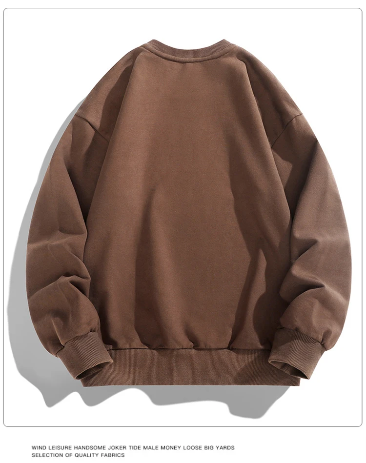 2026 Spring Autumn Men's Solid Color Sweatshirt Round Neck Pullover Men Clothing Harajuku Streetwear Sweatshirt Basic Hoodies