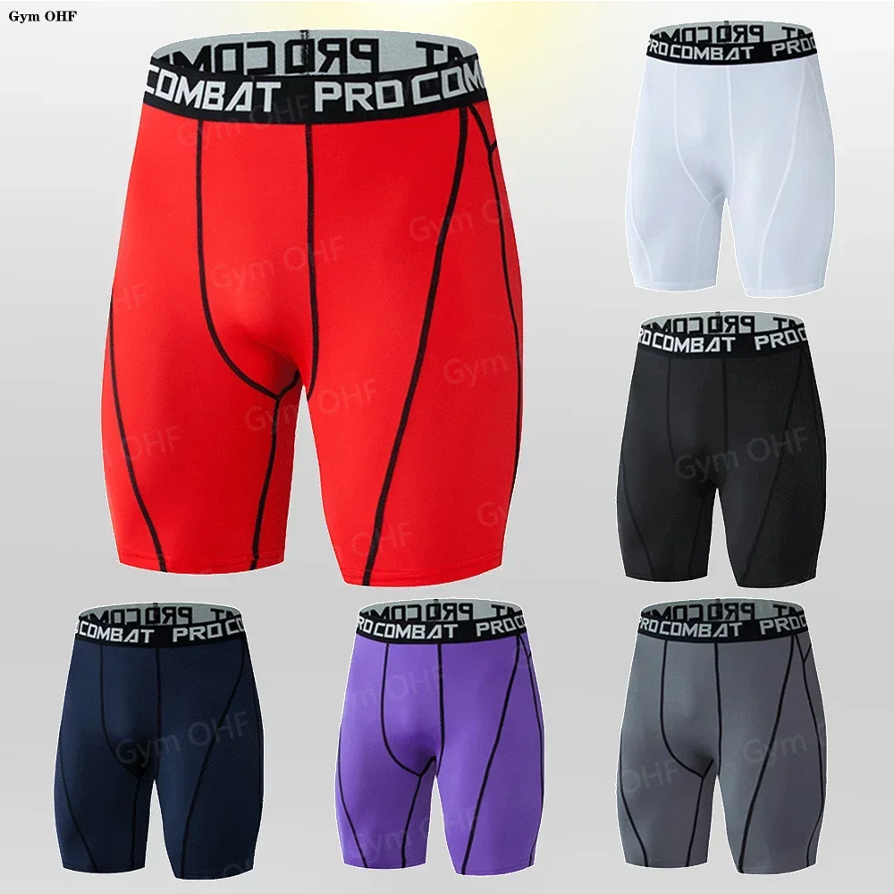 Men Sport Shorts Fitness Elastic Compression Tights Quick Drying Running Training Fitness Stretch Short Pants Men Fishing Shorts fishing shorts