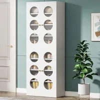 70-Inch Tall Shoe Cabinet with 4 Doors, 8-Tier Narrow Shoe Rack for Entryway, 24 Pairs Modern Tall Storage Cabinet 1