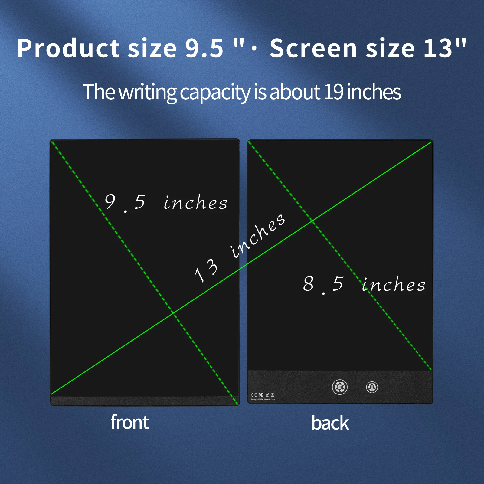 Tela Cheia Lcd Escrita Tablet para Crianças Notepad Notepad Dupla Face Superfino Drawing Pad Presentes Estudante Escritório 95 - Imagem 2