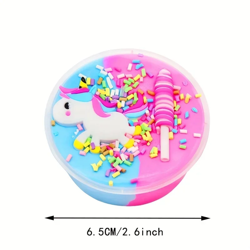 70ML Bubble Gum Cotton Mud Colored Candy Mud Colored Unicorn Slime Lightweight Air Plasticized Clay Children's Stress Relief Toy