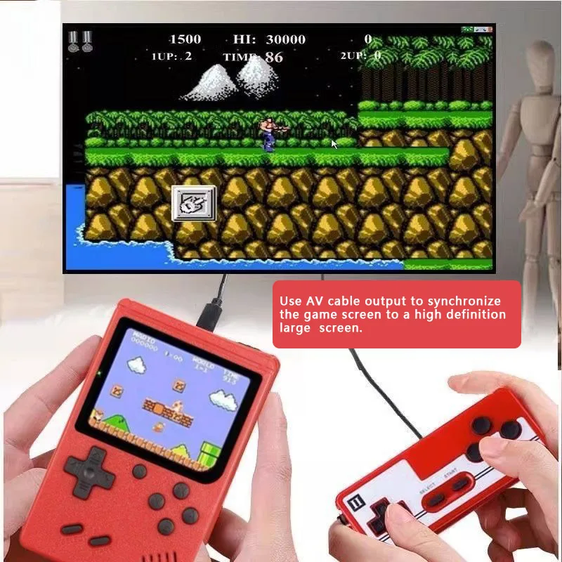 Classic Retro Mini 8-Bit Handheld Video Game Console with AV Output