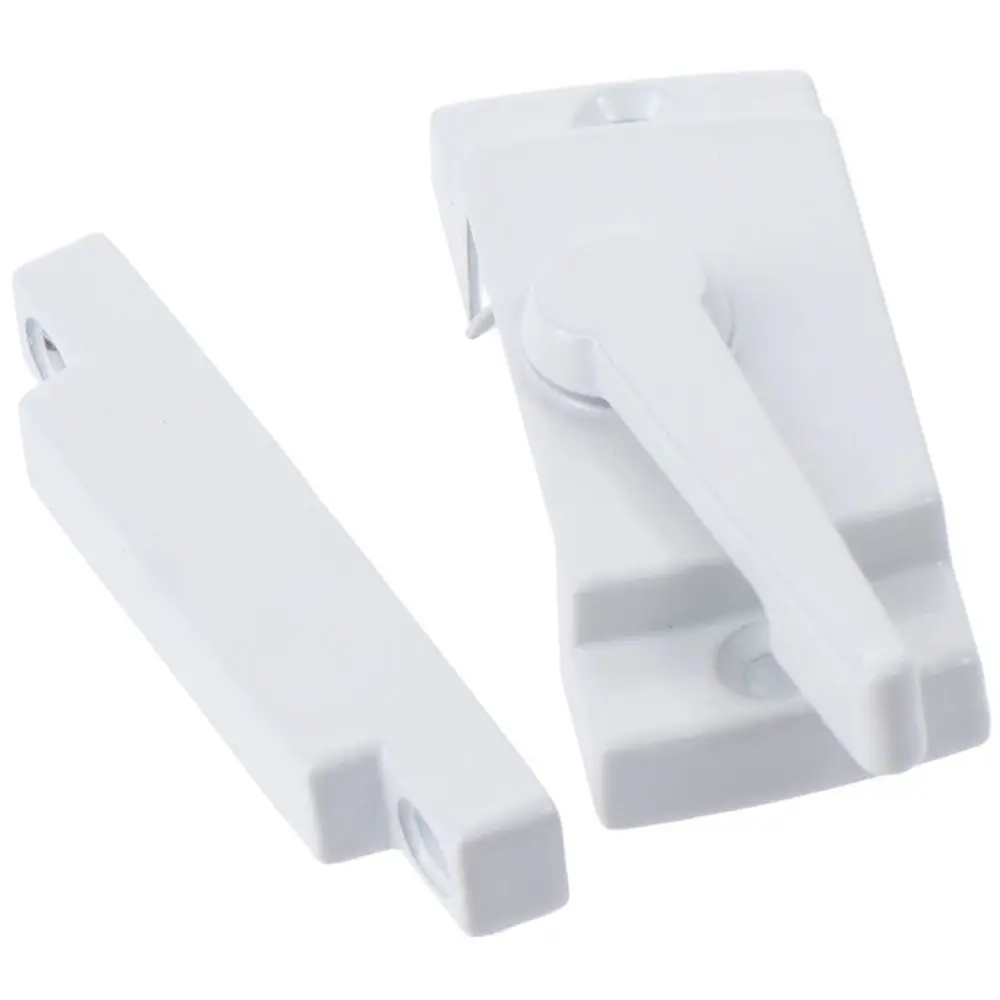 Cam Action Window Sash Locks with Keeper White Sliding Window Sash Locks for Double Hung Security
