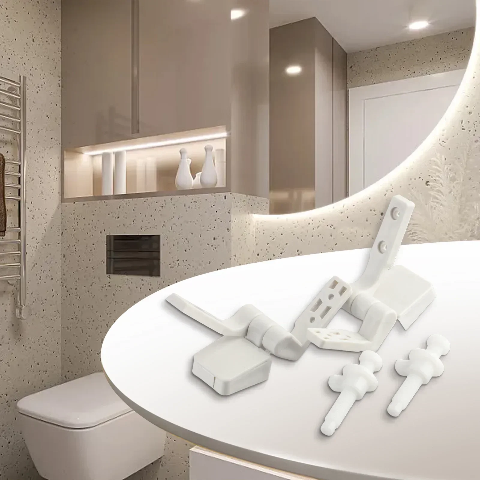 White Plastic Toilet For Seat Lid Hinge Replacement 1 Pair With Bolts Screw Nuts For Flush Toilet Cover