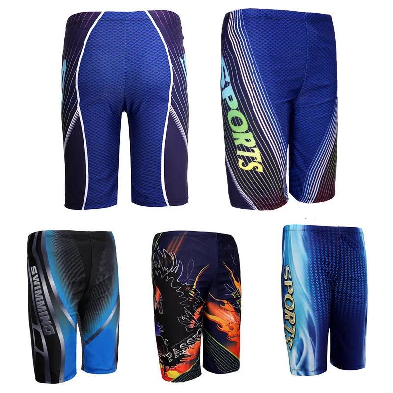 Men's Flat Corner Five-minute Swimming Trunks Plus Fat Plus Size Swimming Trunks Quick Drying Mens Swim swim trunks swim shorts
