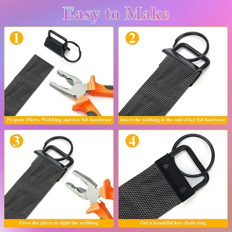 30 Pack 32Mm Metal Color Tail Clip Set 5 Color Metal Ribbon Hanging Clip Keychain Hardware With Key Ring DIY Tools binder clip loose leaf binder clips notebook accessories book binding supplies