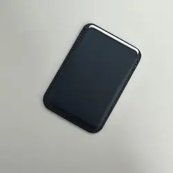 Leather Magnetic Wallet Case with Card Holder (Dark blue)