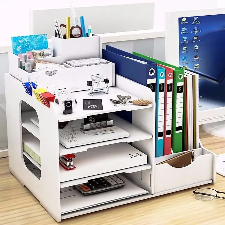 

Office Supplies Folder Storage Box, Multi-Layer Bookshelf, Simple Desk, Multifunctional Bookshelf, File Rack, Frame, And Data Ra