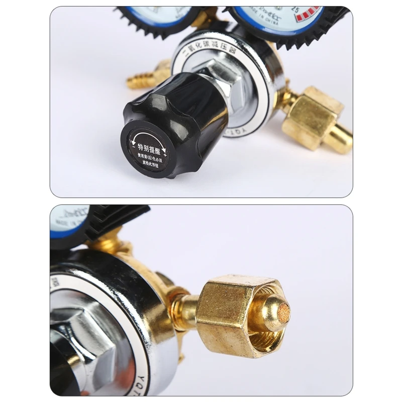 Flowmeter Welding Weld Gauge Beer Co2 Keg Regulator Safety Pressure Relief Valve Pressure Double Gauge Reducer