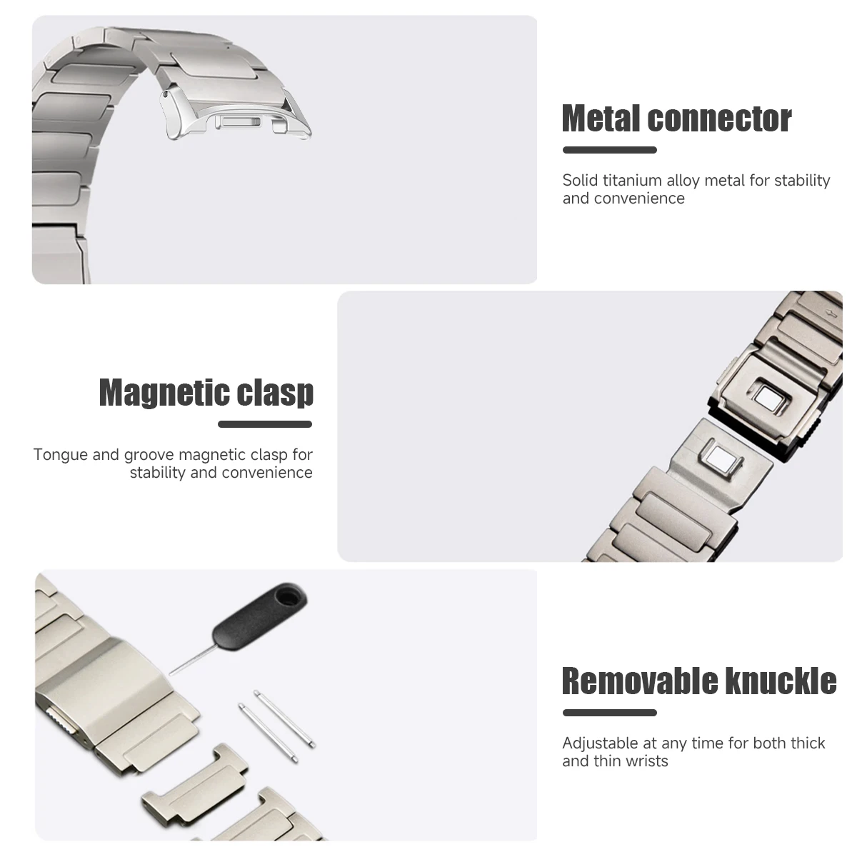 Titanium Magnetic Buckle Metal Bracelet Strap