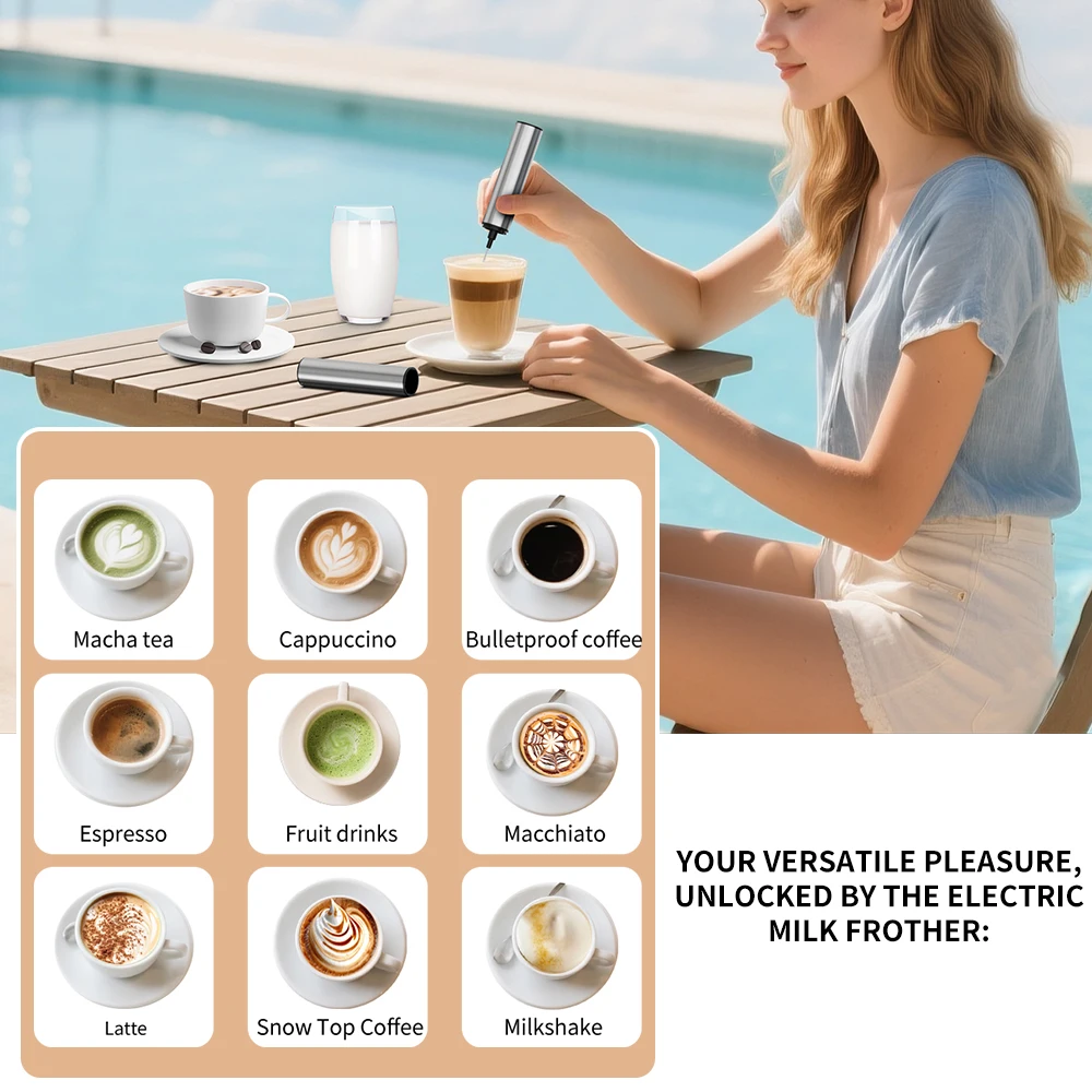 Rechargeable Electric Milk Frother & Drink Mixer 2