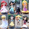 Disney Princess Figure Q Posket Mulan Ariel Bell Elsa Belle Cake Decorating Toy 14cm Car Model Girl Birthday Gift 1