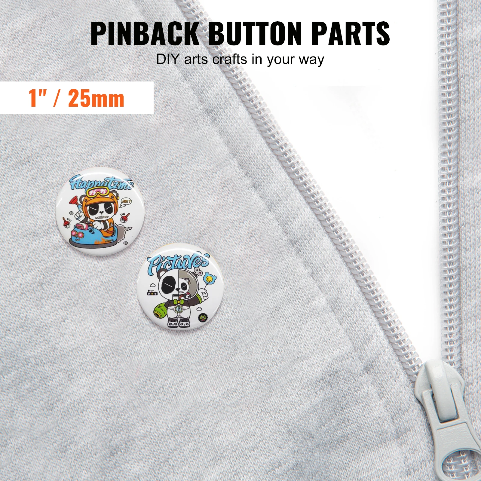Badge Parts 500 Sets Pin Back Button 25/32/58mm DIY