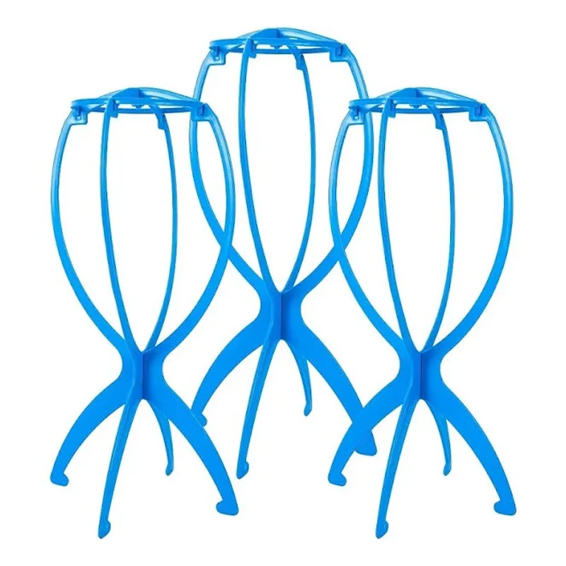 Wig Stand Holder 1 Piece Folding Plastic Adjustable Portable Barbershop Fashion Model Display for Wigs