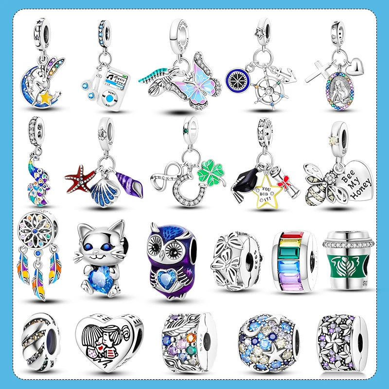 Zirkonium-Anhänger 925 Sterling Silber Kaffeetassen-Charm-Perle Passend für Original-Armband Halskette Damen-Anhänger DIY-Schmuck
