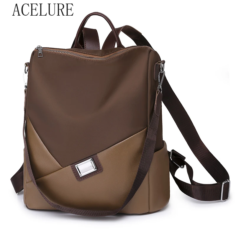 

ACELURE New Oxford Contrast Color Patchwork Backpack Women's Waterproof Multi-function Travel Bags Large Capacity Men Backpacks