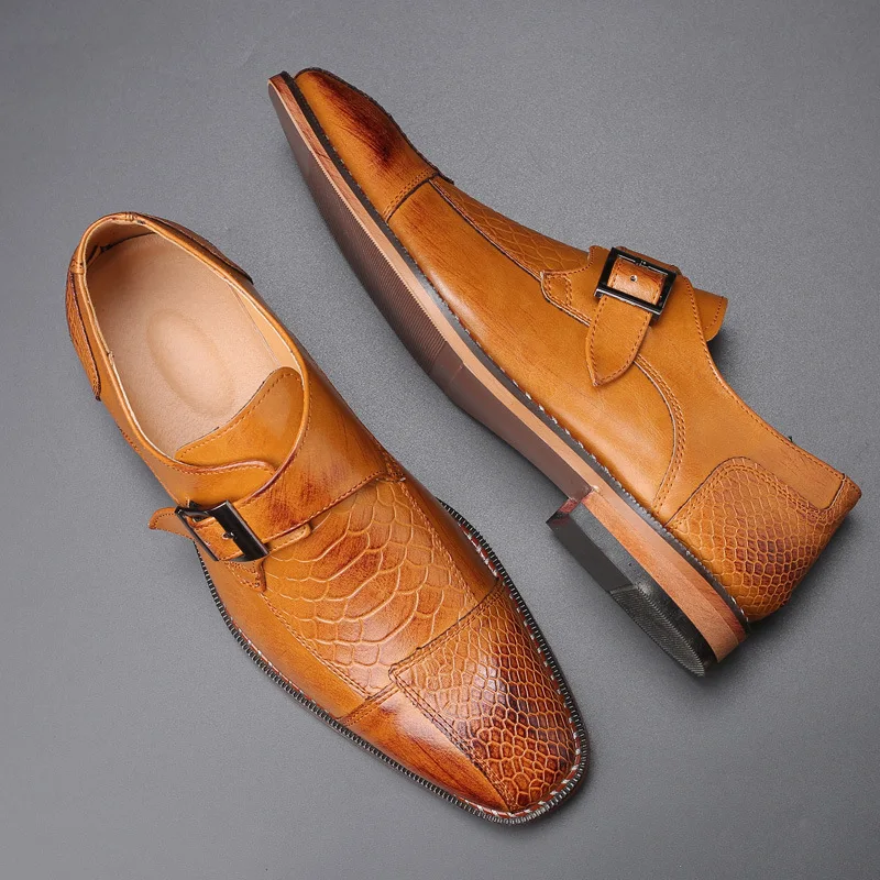 Men's Leather Formal Shoes Luxury Business Casual Brogue Shoes Winter Wedding Fashion Trend For Men Brown Oxfords yui8