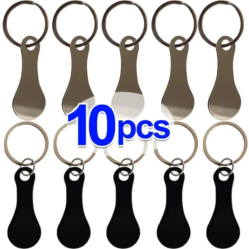 Multipurpose Metal Trolley Token Keychain for Shopping and Home Use