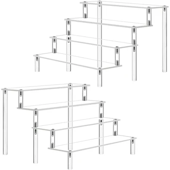 1-5 Tier Clear Acrylic Display Stand Riser for Funko POPs, Amiibo, Cupcakes, Perfume & Collectibles