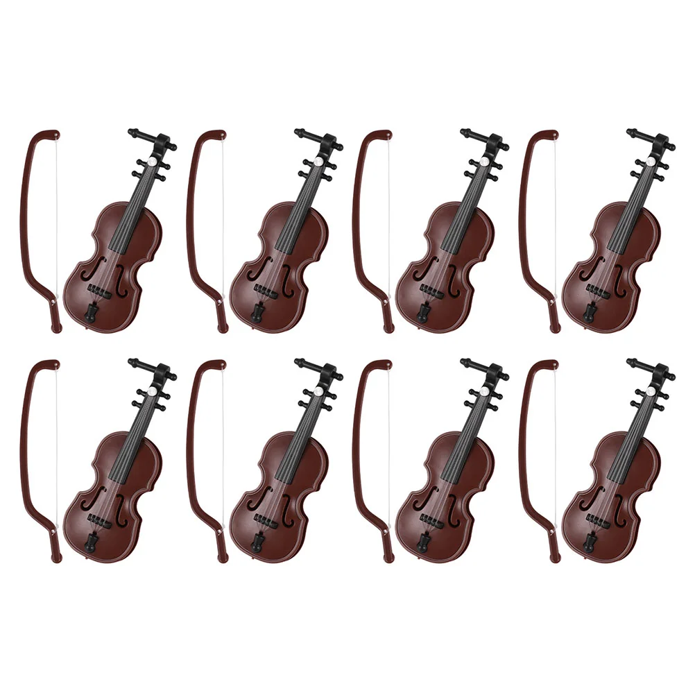 

8 Sets Mini Violin Musical Instrument Model Xmas Models Embellishments for Crafts Decor Christmas Decorations Desktop
