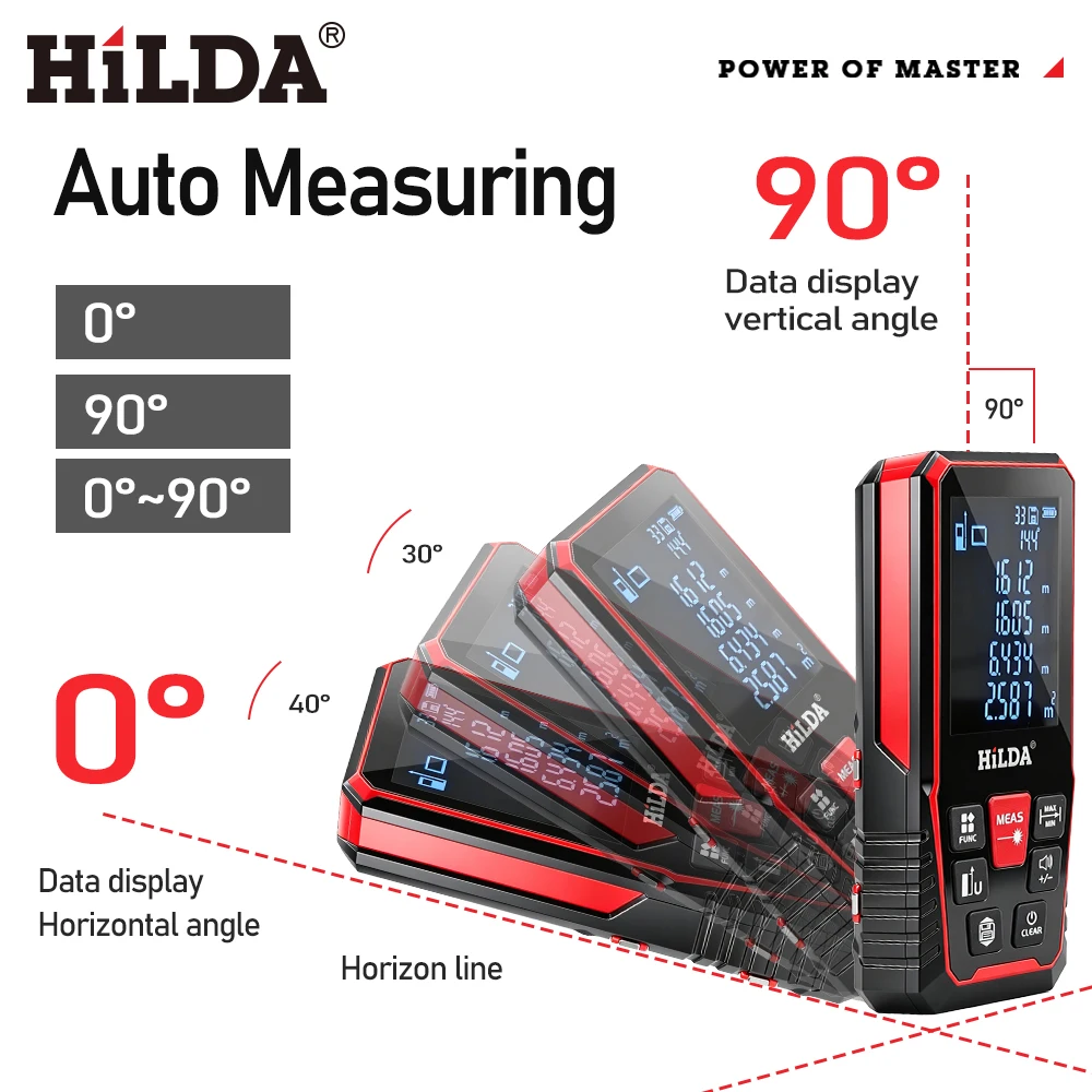 HILDA Professional Laser Distance Rangefinder Tool - Precision Measurement Ruler