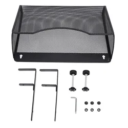 Adjustable Carbon Steel and PP Hanging Desk Storage Organizer (Black)
