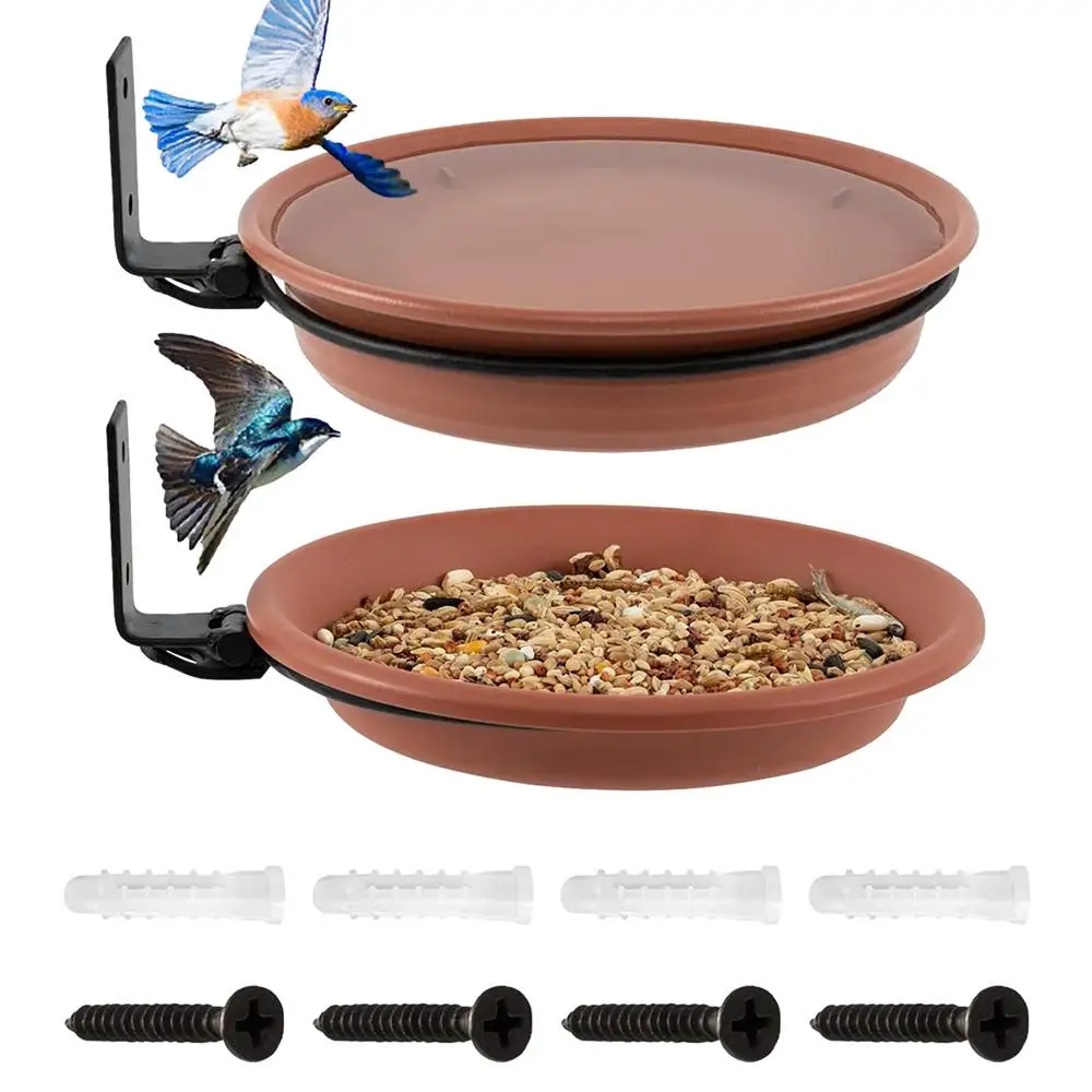 2 Pcs Tree Mounted Bird Feeder And Bird Bath