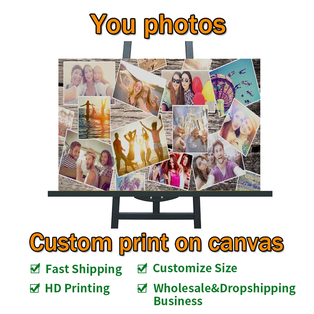 Dropshipping Custom Spray Printing on Canvas Painting Personalized Photo Print Posters Artwork Gift for Home Decoration Pictures
