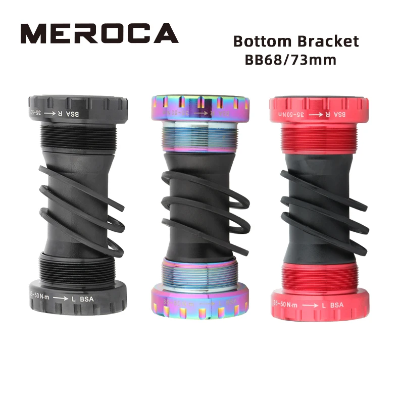 MEROCA Bicycle Bottom Bracket 68/73MM Threaded Bottom Bracket Mountain Bike Bearing MTB Sealed Bearing Crankset BB Accessories bicycle bottom bracket