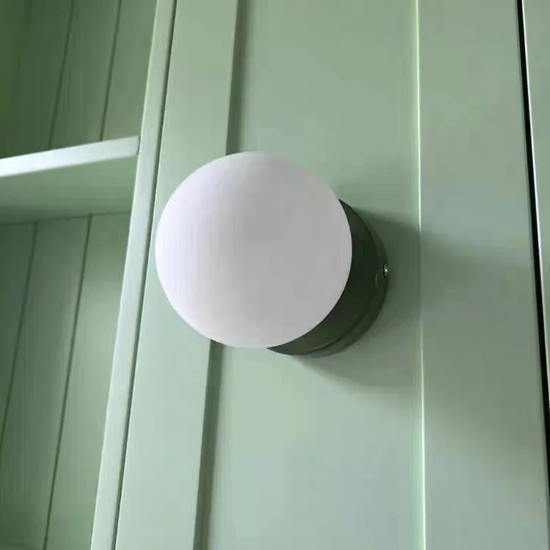 Macaron Soft Style Small Wall Lamp Iron Base With Plastic Material Ball Lampshade Sconce Light Modern Home Decor Soft E27 Lustre led wall lamp wall sconces light wall lamp