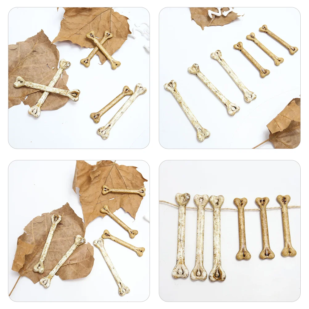 Artificial Bone Model Plastic Human Halloween Charm Bones Prank Props Unique Decorations Decorative DIY Small 20 Pcs
