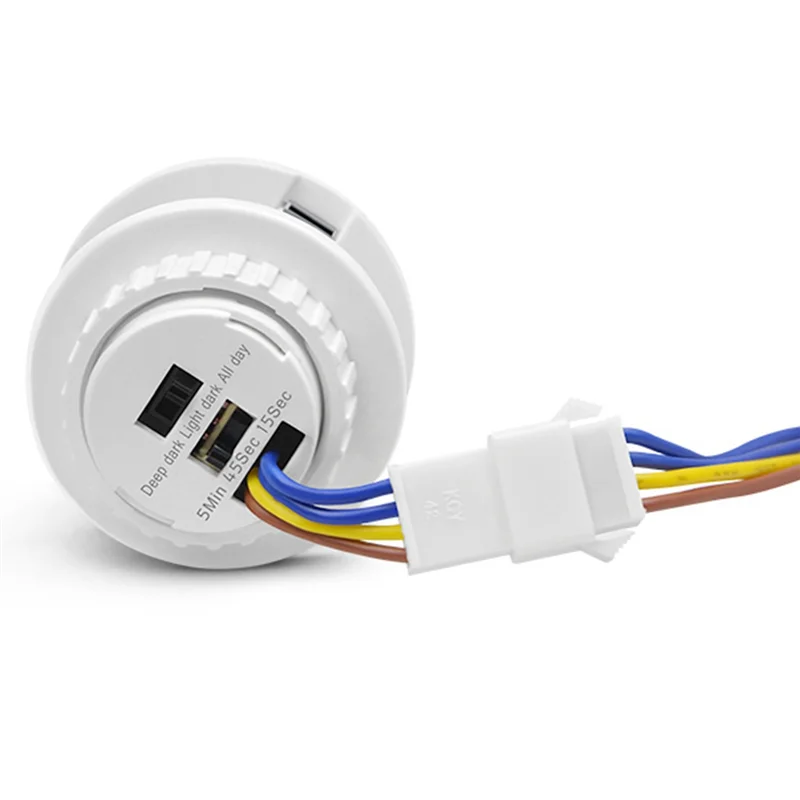 2Pcs 110-220V PIR Sensor Smart Detection Time Delay Adjustable Infrared Induction Detector