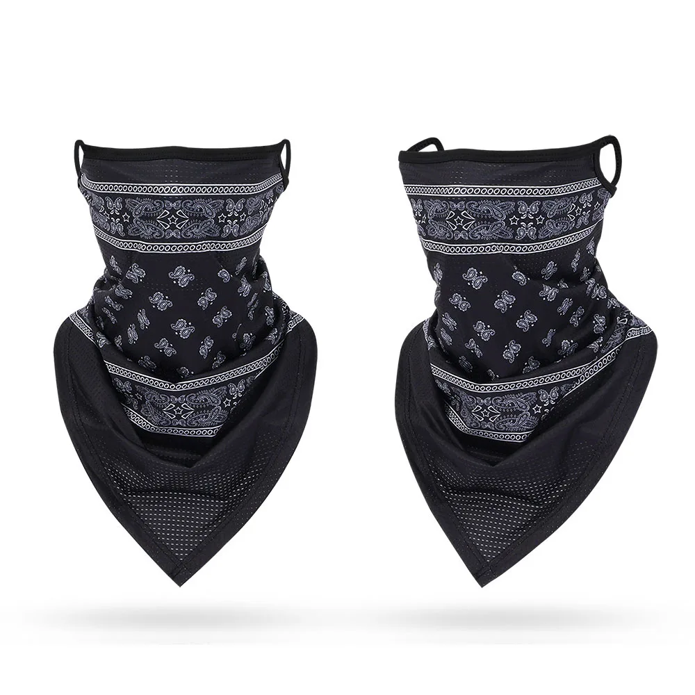 Pack Of 3 Cotton Bandana Scarves - Paisley Print In Black, Grey & Union Jack