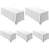 5 Pack White Rectangle Tablecloth 90 x 132-inch Rectangular Polyester Table Cloth for Weddings, Banquets, or Restaurants 1