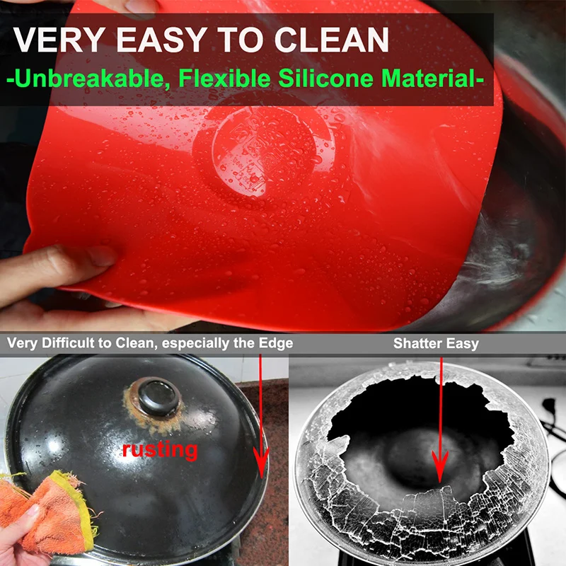 Food Cover Kitchen Utensils Kitchen Supplies Fresh Keeping Cover Microwave Cover Preservation Cover Bowl Cover WALFOS Universal Silicone Suction Lid Easy Vacuum Seal Stretch Sealer Bowl Can Pan Pot Caps Cover Kitchen Cookware Accessories
