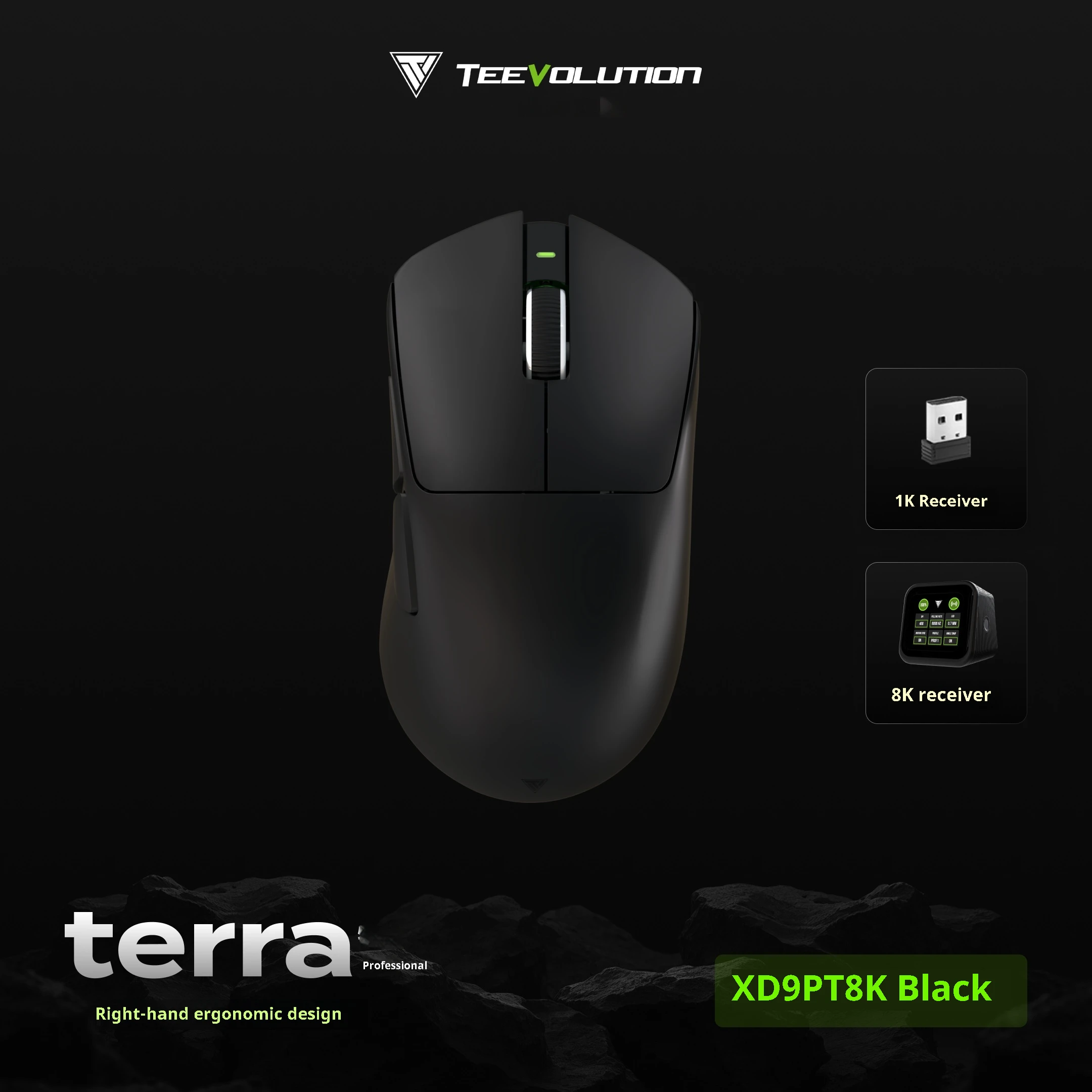 TEEVOLUTION Terra Pro Wireless Gaming Mouse Terra XD9PT PAW3950