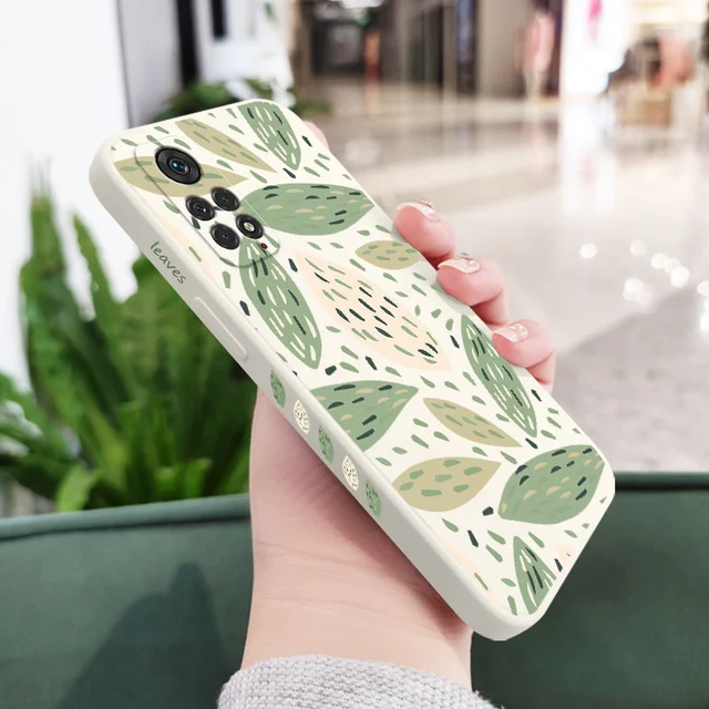 Verdant Green Leaf Phone Case For Xiaomi Redmi Note 11 11S 11T 10 10A 10T 10S 9T 9 8 7 Pro Plus 10C 9A 9C 9T 4G 5G Cover White 2