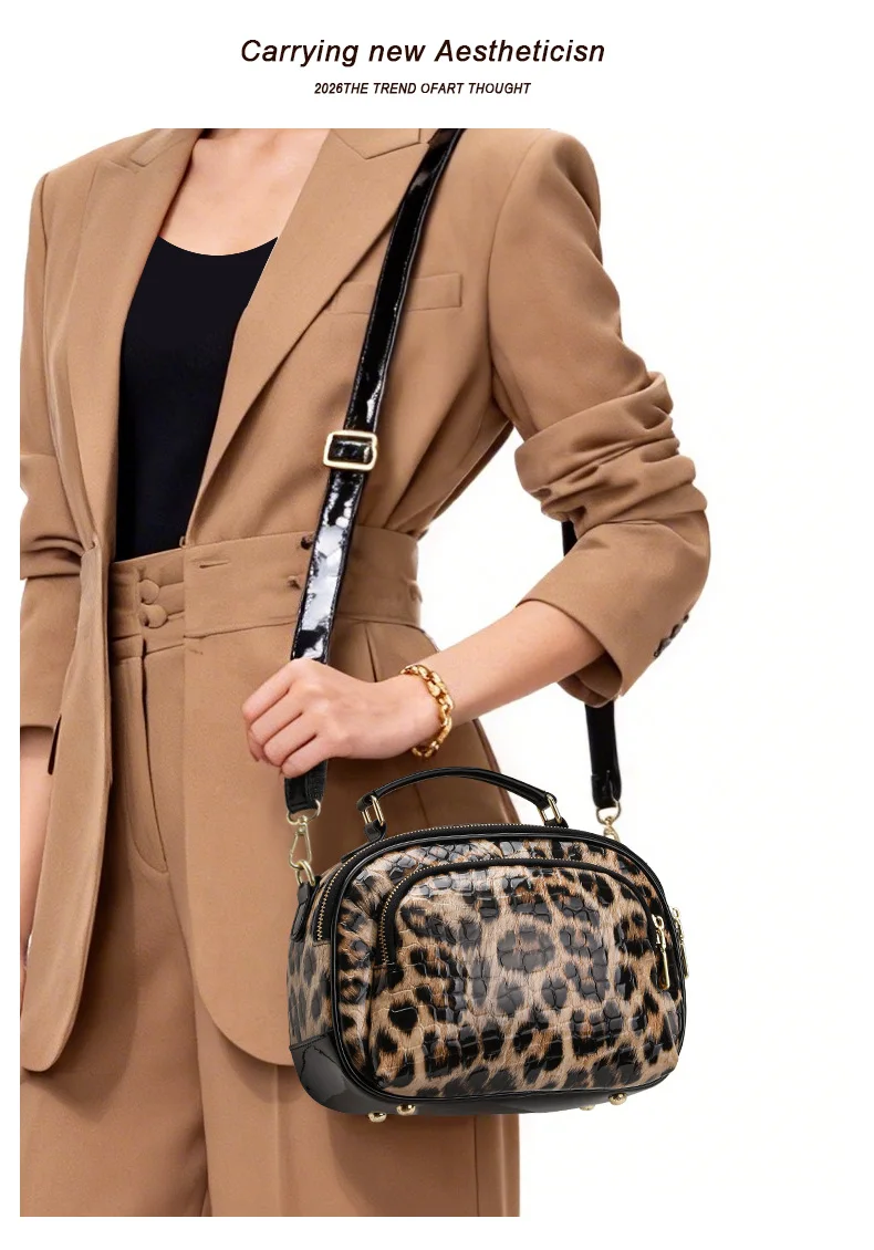 Aidrani Damen-Umhängetasche aus echtem Leder, lässige Einkaufstasche, leichte Handtasche, modische Abendtasche für Damen – Detail 3