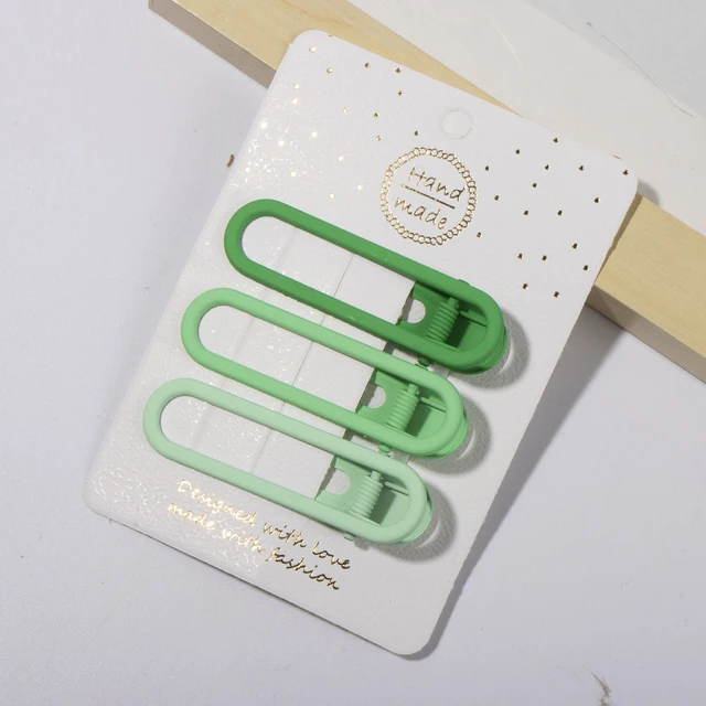 Metal Geometric Hair Clip Solid Colorful Girls Hairpins 3pcs/Set Elegant Star Round Barrette for Women Fashion Hair Clips 2022 15