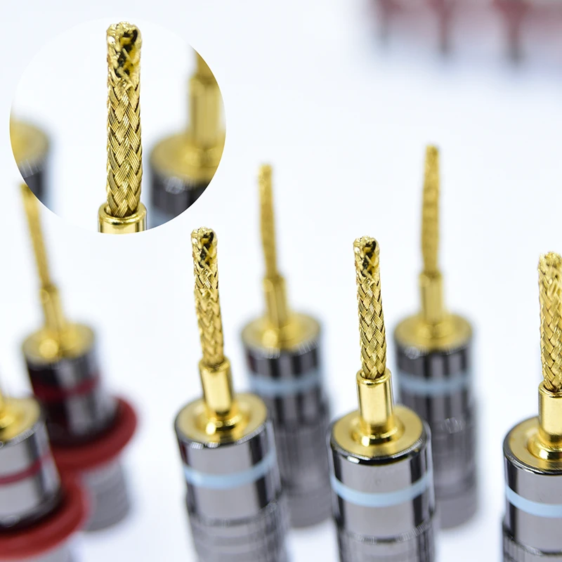 나사형 커넥터 Deadbolt Flex Pin 바나나 어댑터 플러그 - 스프링 장착 스피커용 4mm 암 잭 센터 서라운드 와이어