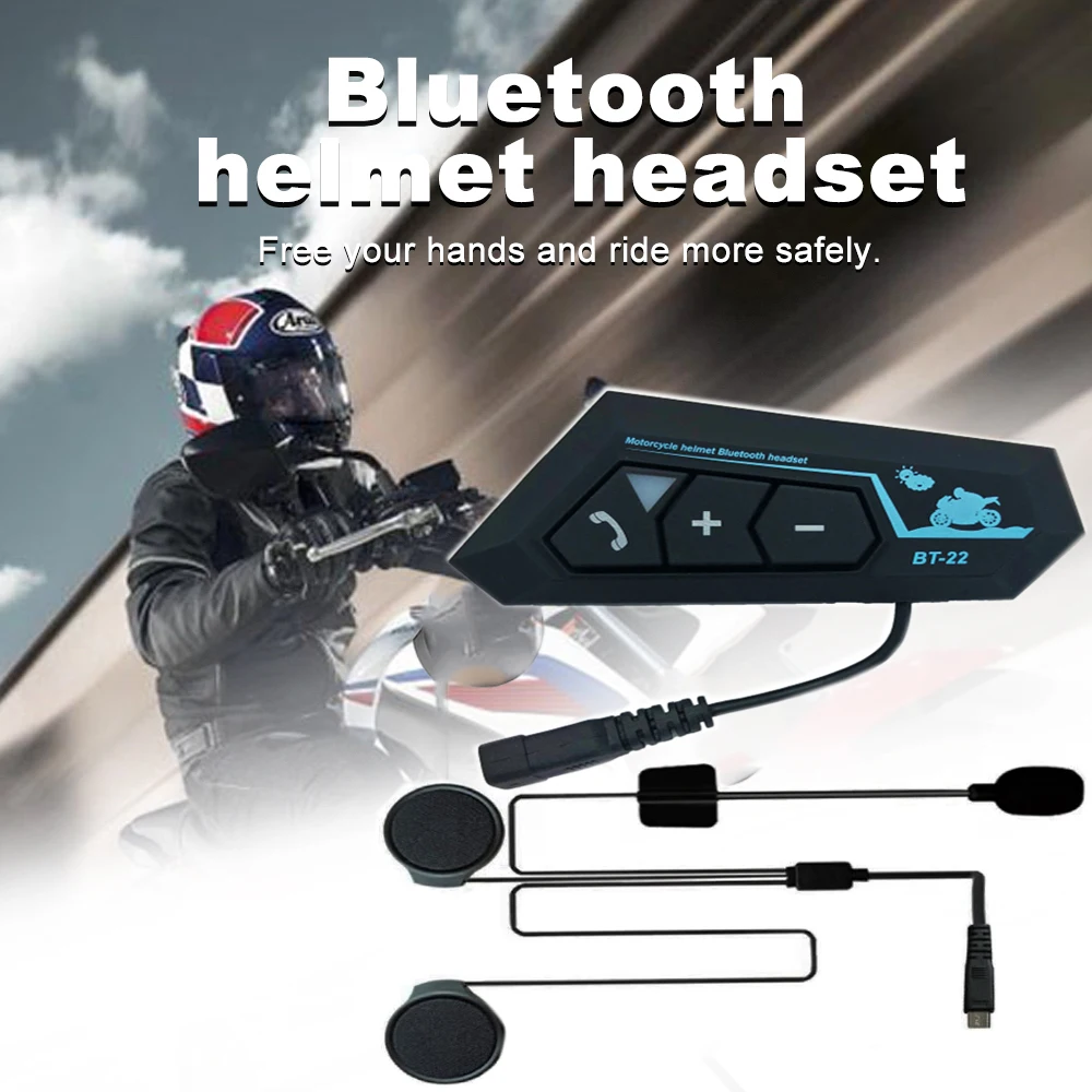 

Bluetooth-гарнитура мотоциклетная с шумоподавлением и микрофоном, 1000 мАч