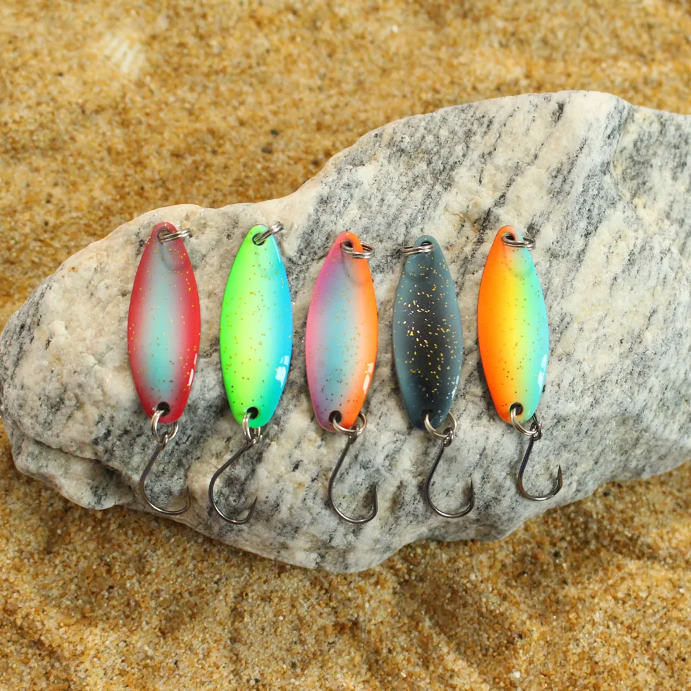 Description Picture 2 of item2pcs 3.2g/4.5g Fishing Lures Pesca Fishing Tackle Bass Bait Artificial For Fishing Spoon Trout Bait