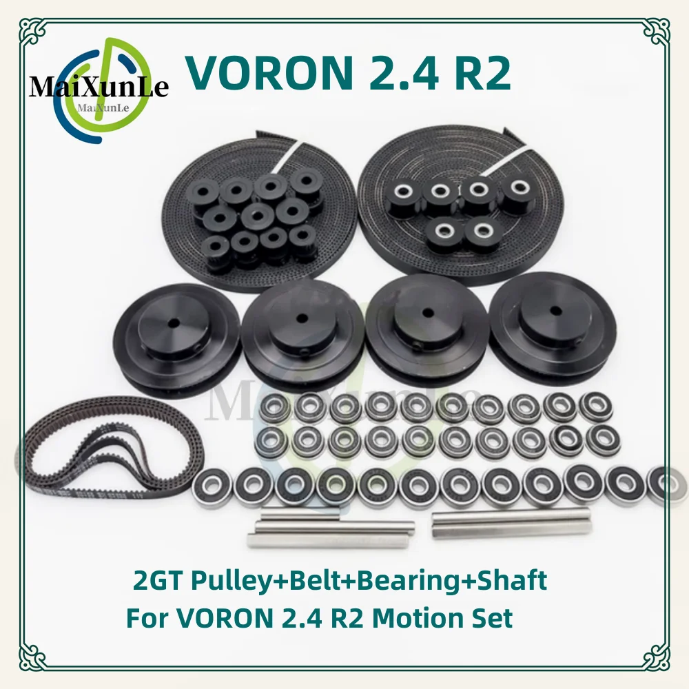 

VORON 2.4 R2 Motion Parts GT2 LL-2GT RF Open Timing Belt 2GT16T/20T/80T Tooth Pulley 2GT-188 Shaft Bearing 625 F695 2RS